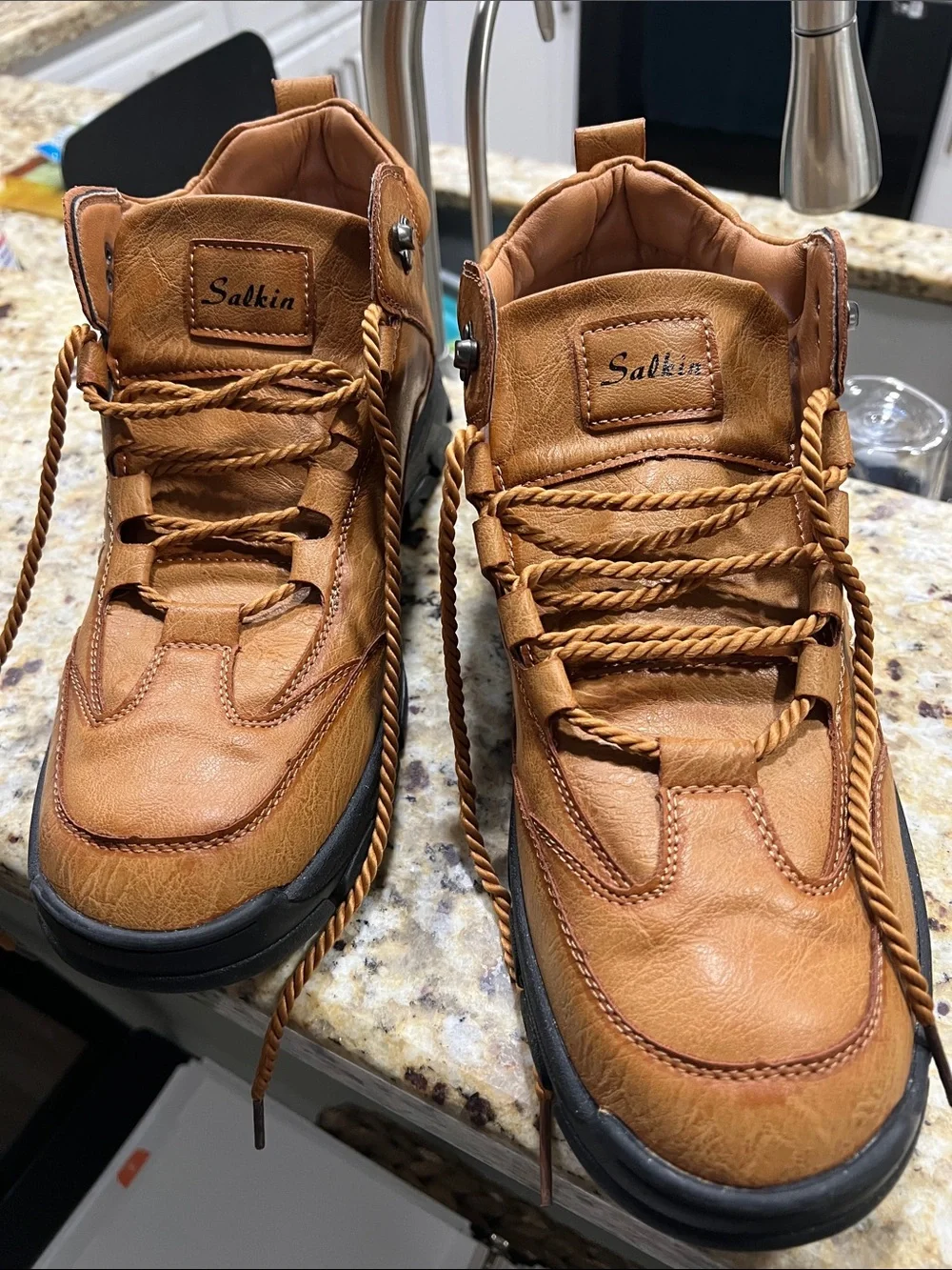 Men’s Salkin Outdoor Lace-Up Hiking Boots NWOT Sz 47 (13-1/2?)
